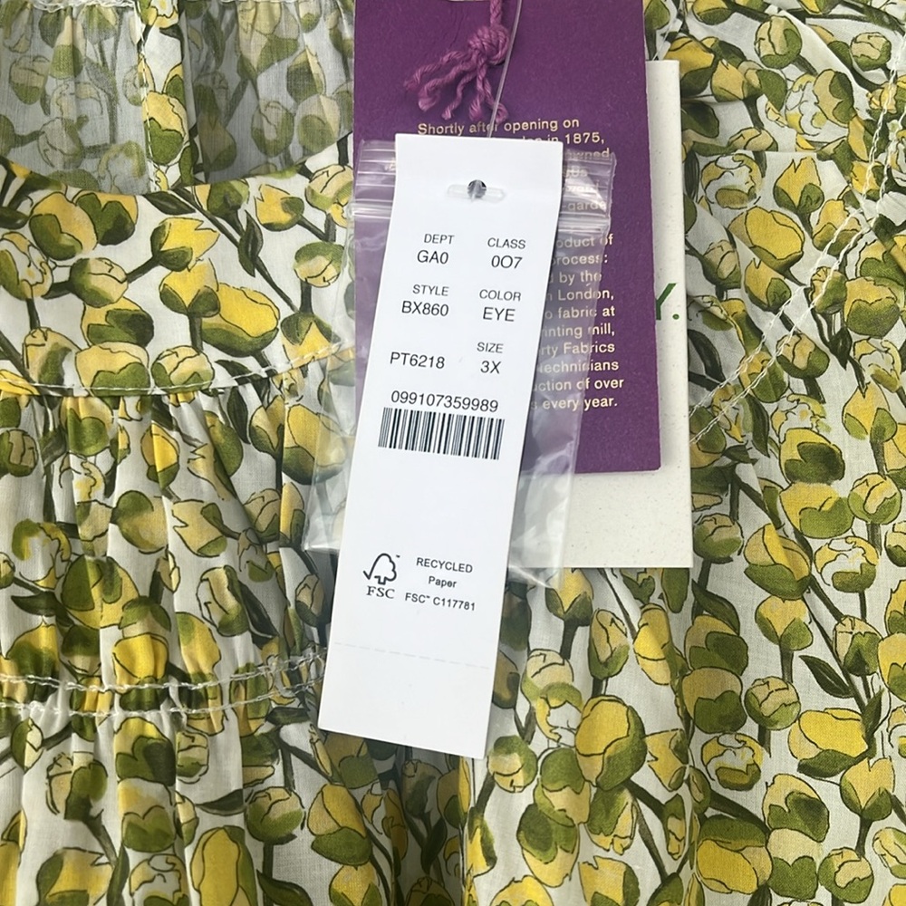 NWT J. Crew puff sleeve blouse Liberty fabric size 3x - Picture 4 of 6
